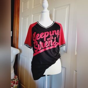 'Sleeping With Sirens' Official Baseball V-neck Tee T-shirt